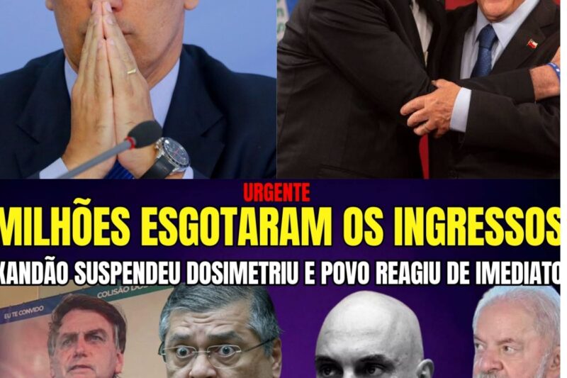 O SISTEMA EM PÂNICO: RESPOSTA AVASSALADORA DO POVO ESGOTA INGRESSOS DE BOLSONARO EM 12 HORAS E DEIXA XANDÃO POSSESSO