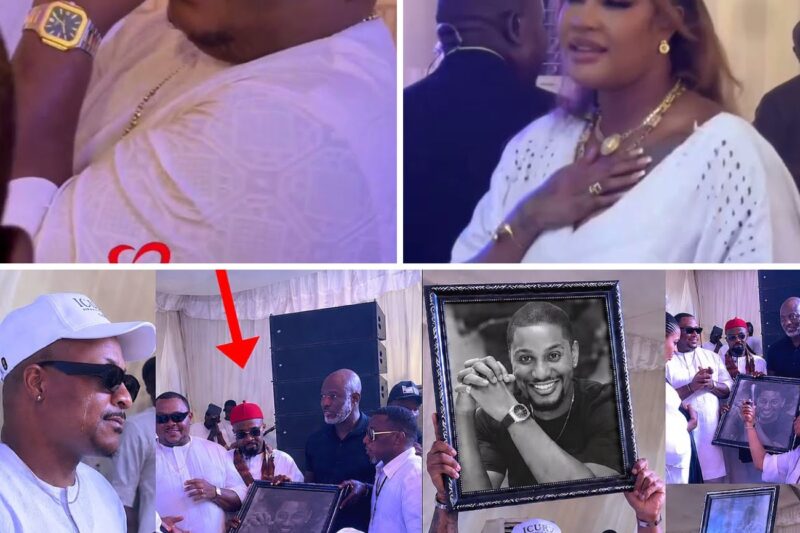 The Gift That Broke IK Ogbonna: Emotional Moment Alex Ekubo’s Family Honoured Him At The Burial