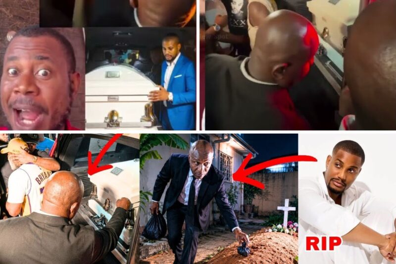 Camera Captures Mysterious Man Near Alex Ekubo’s Casket — Nigerians Demand Answers